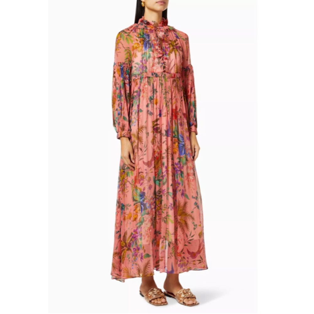 Zimmermann Tropicana Lantern Silk Midi Dress sz 1/ US 6 NWT